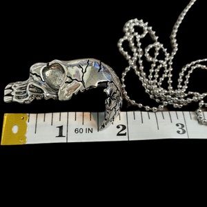 Half Broken Skull Pendant Chain Set